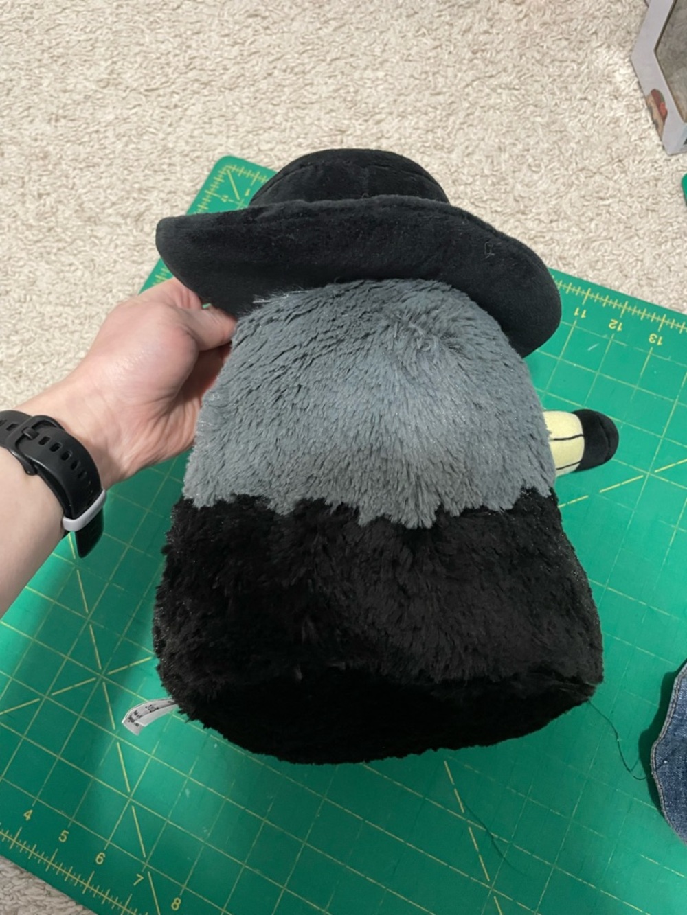 Plague Doctor Plush Toy - Black, Gray and White Soft Small Pet Plush - Picture 2 of 2